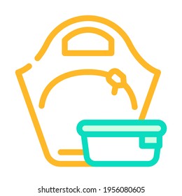 women lunchbox color icon vector. women lunchbox sign. isolated symbol illustration