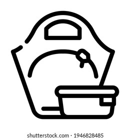 women lunchbox line icon vector. women lunchbox sign. isolated contour symbol black illustration