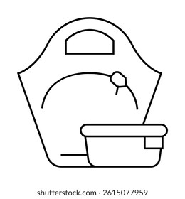 women lunchbox line icon vector. women lunchbox sign. isolated contour symbol black illustration