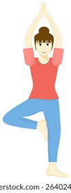Women maintain their health through practicing yoga