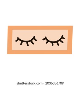 Women make up and fashion beauty self care elements artificial eyelashes illustration