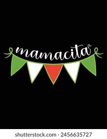 Women Mamacita Shirt | Cute Cinco de Mayo Shirt for Mom Pregnancy, Shirt Print Template
