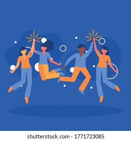 women and man friends design of friendship and love theme Vector illustration