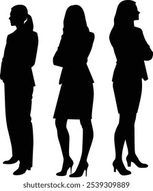 Women manager and employee silhouette for business background