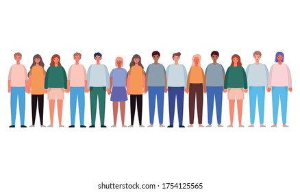 Women and men avatars cartoons design, Person people and human theme Vector illustration