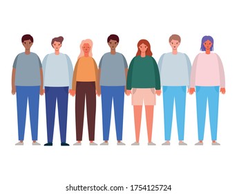 Women and men avatars cartoons design, Person people and human theme Vector illustration