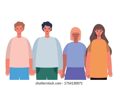 Women and men avatars cartoons design, Person people and human theme Vector illustration