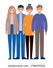 Women and men avatars cartoons smiling design, Person people and human theme Vector illustration
