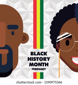 women and men in the black history month. poster. vector. illustration