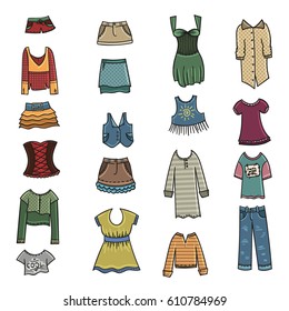 Women and men - clothing set. Style of the wardrobe and fashion big collection