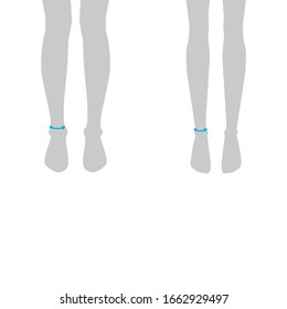 Women and men to do high ankle measurement fashion Illustration for size chart. 7.5 head size girl and boy for site or online shop. Human body infographic template for clothes. 