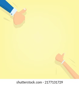 women and men hands with thumbs up vector illustration. good for product banner and poster