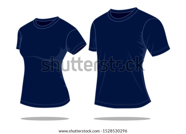 Women Men Navy Blue Tshirt Template Stock Vector (Royalty Free) 1528530296