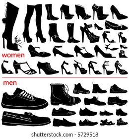 women and men shoes vector