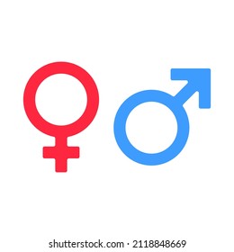 Women and Men Symbol. Gender symbol pink and blue icon