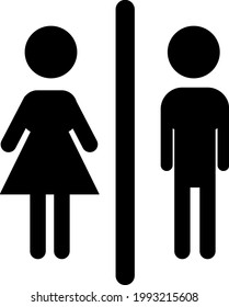 Women and men toilet sign simple