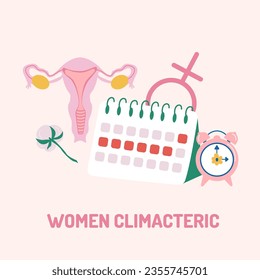 Women menopause, climacteric concept background