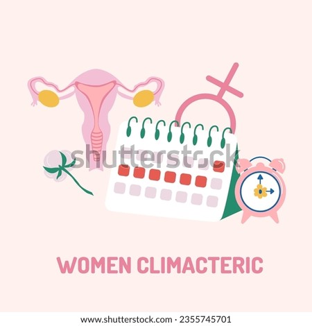 Women menopause, climacteric concept background