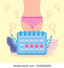 women menstruation and calendar poster