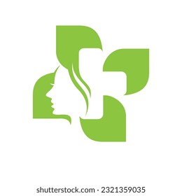 Women mental therapy logo design. Mental health therapy mind help logo vector illustration design.