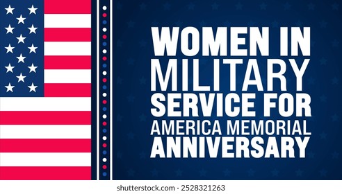Women in Military Service for America Memorial Anniversary background or banner design template is observed every year in October. Holiday concept. Template for card, poster, placard, template. eps 10
