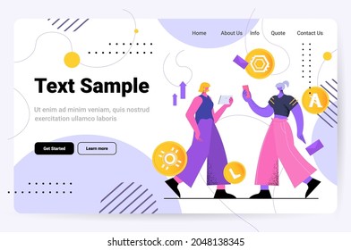 women mining different virtual money coins on digital gadgets cryptocurrency exchange banking transaction investment