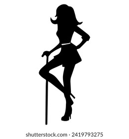 silueta de modelo femenino diferente posando sobre fondo blanco