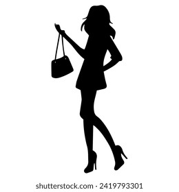 Frauen modellieren Silhouette mit unterschiedlicher Haltung auf weißem Hintergrund