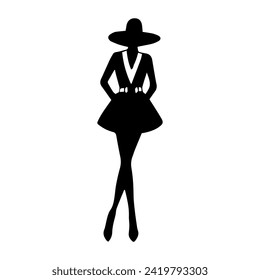 women model silhouette different posing on a white background