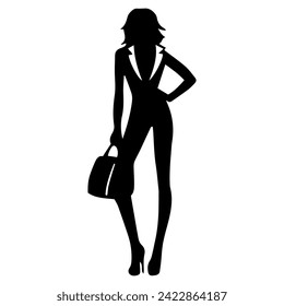 silueta de modelo femenino diferente posando sobre fondo blanco