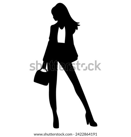 women model silhouette different posing on a white background
