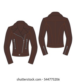 Women Moto Jacket Template