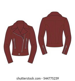 Women Moto Jacket Template Stock Vector (Royalty Free) 544775239 ...