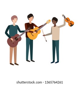 women with musical instruments character