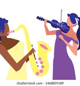 women musician playing instrument musical