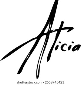 Women Name Alicia in Brush Typography Text