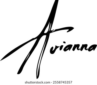 Women Name Avianna in Brush Typography Text