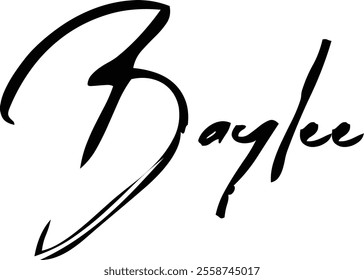 Women Name Baylee in Brush Typography Text