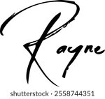 Women Name in Brush Typography Text Rayne