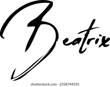 Women Name in Brush Typography Text Beatrix