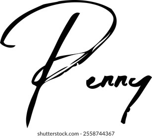 Women Name in Brush Typography Text Penny