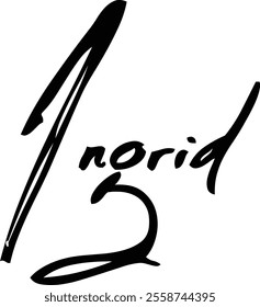 Women Name in Brush Typography Text Ingrid