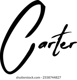 Women Name Carter in Brush Typography Text