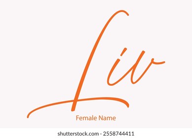 Women Name in Cursive Typography Text Liv