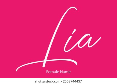 Women Name in Cursive Typography Text Lia