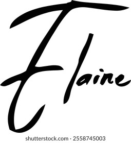 Women Name Elaine in Brush Typography Text