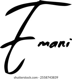 Women Name Emani  in Brush Typography Text