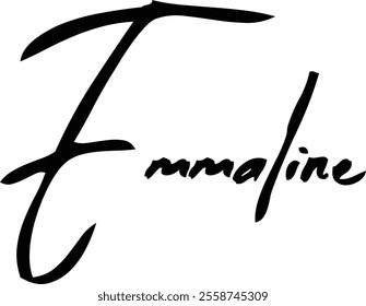 Women Name Emmaline in Brush Typography Text