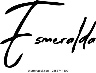 Women Name Esmeralda in Brush Typography Text