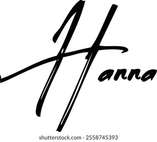 Women Name Hanna in Brush Typography Text